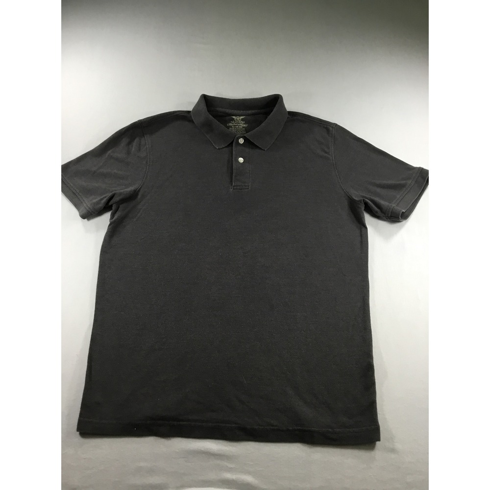 Faded Glory M Mens Preppy Polo Shirt Dark Grey Short Sleeve Pique Office Staple